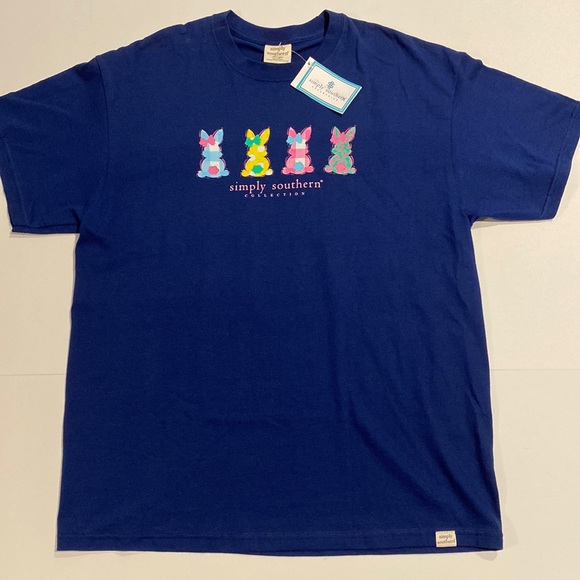 Simply Southern Large Easter Vibes Cotton Graphic Tee Shirt New D31 - Picture 1 of 13
